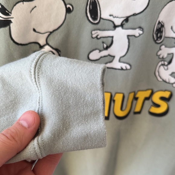 PEANUTS Snoopy Crew Neck Sweater | Matcha Green | Large | Soft - Picture 4 of 6